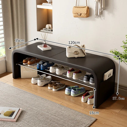 Light luxury shoe changing stool for home use, shoe wearing stool, shoe cabinet, integrated bed end stool
