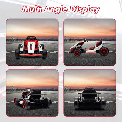 24V Electric Drift Go Kart for Kids with 200W Dual Motor,Music, Horn,8.1MPH High Speed,Ride On Racing Toy for Teens, Boys Girls