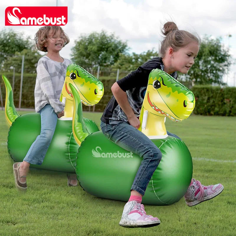 Camebust Inflatable Hopping Toddlers Toys Bouncy Unicorn Horse Dinosaur，Jumping Bouncing Animal Hopper for Party Decoration