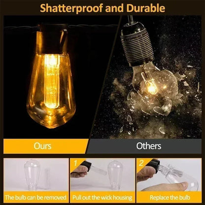 LED Solar Light Outdoor Waterproof S14 Ball Bulb String Lights Papaya Courtyard Christmas Decoration
