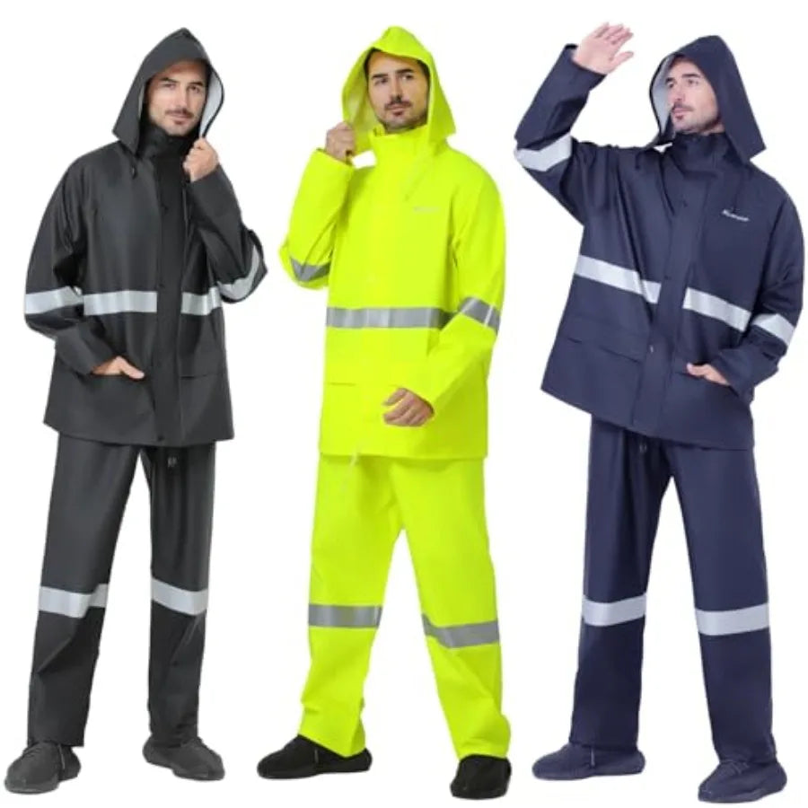 Rain Suits for Men Waterproof Heavy Duty Rain Gear Women Jacket Coat with Pants