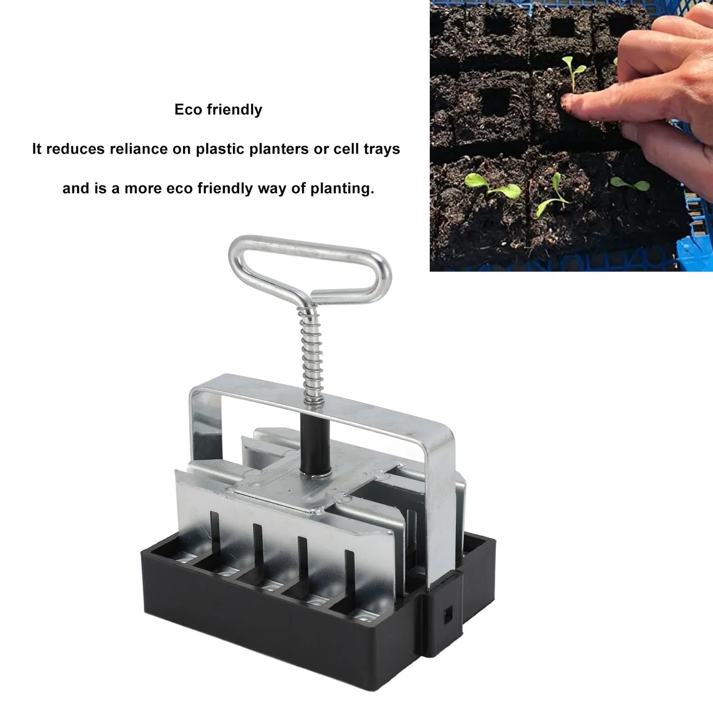 Soil Blocking Tool Soil Block Maker 20 Cells Manual Eco Friendly Space Saving with Comfortable Grip Soil Blocker for Garden