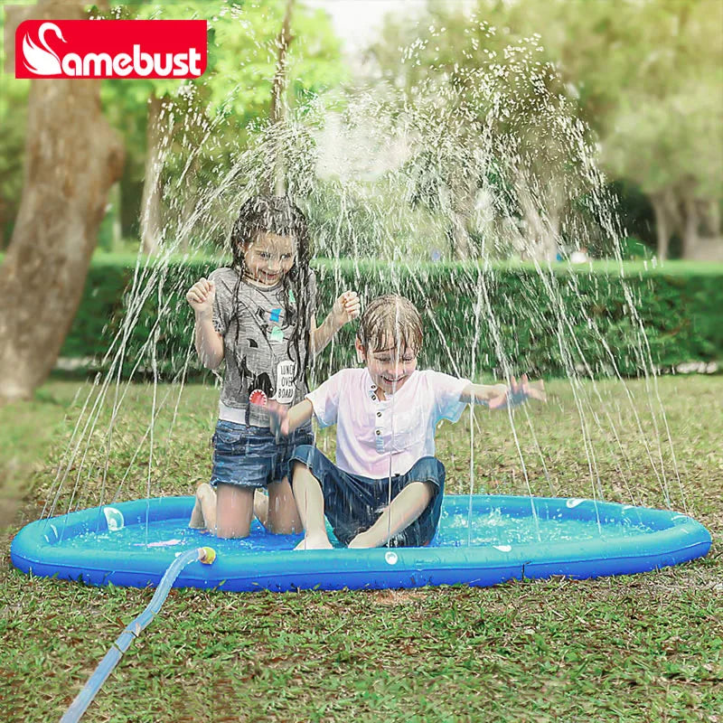 Camebust inflatable pvc water sprash mat outdoor water play sprinkler toy 59'