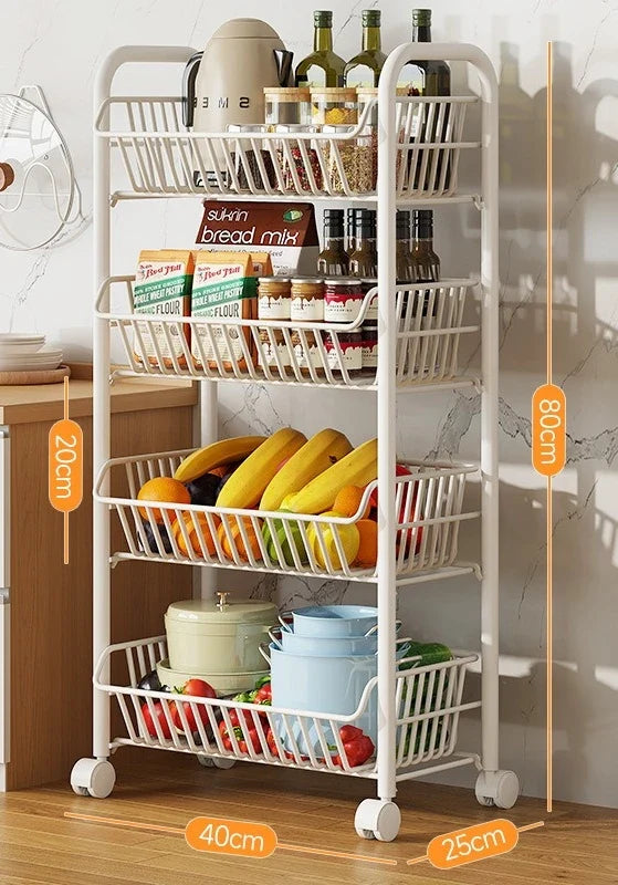 Slim Multi Tier Rolling Kitchen Trolley Organizer Cart Wheels Foldable Mobile Storage Rack Pantry Balcony Bedroom Living Room