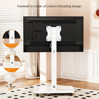 Rolling TV Stand for 10-43 Inch TVs PC, Portable Mobile TV Cart on Wheels Universal Floor Stands with Swivel Mount Fit Corner