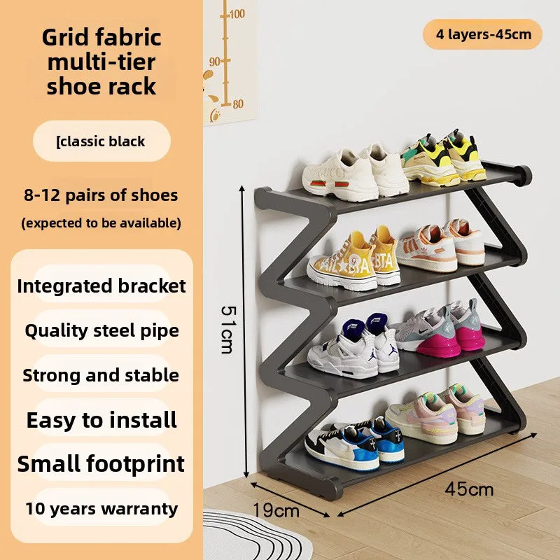 Simple shoe rack Multifunctional storage rack Multi-layer Z-shaped shoe rack Household dormitory shoe rack