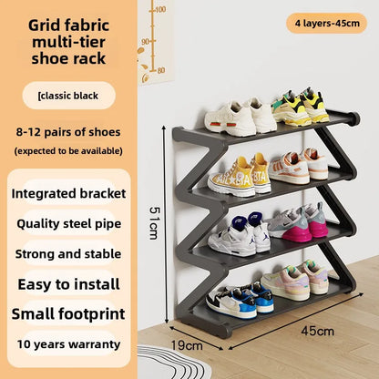 Simple shoe rack Multifunctional storage rack Multi-layer Z-shaped shoe rack Household dormitory shoe rack