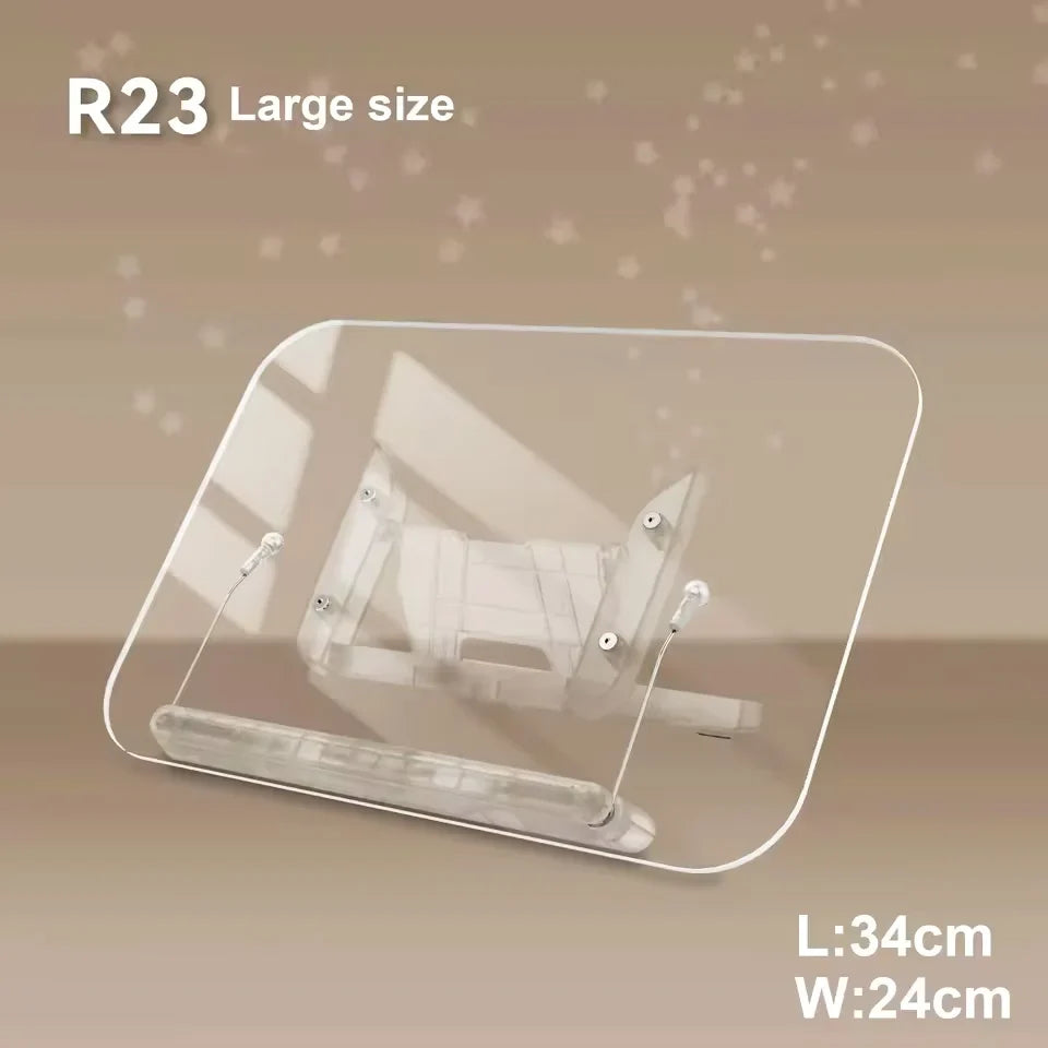 NEW Book Stand for Reading Adjustable Book Holder with 360° Rotating Base Elastic Page Clips Foldable Desktop Riser Stand
