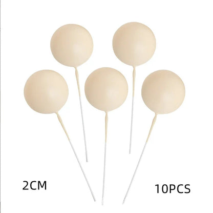 10 Pcs Colour Ball Happy Birthday Cake Topper 3CM Frosted Balls Kids Christmas Party Gift Cake Topper Wedding Dessert Decoration