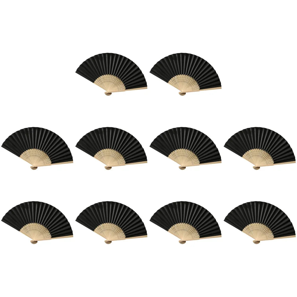 Hand Fan Bamboo Paper Fan Pocket Folding Fan Solid Color Guest Fans DIY Guest Gift for Wedding Birthday Summer Party