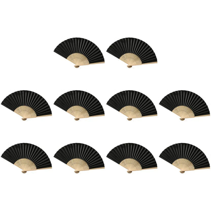Hand Fan Bamboo Paper Fan Pocket Folding Fan Solid Color Guest Fans DIY Guest Gift for Wedding Birthday Summer Party