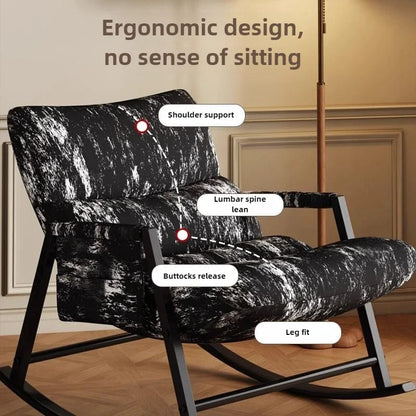 Ink Rocking Chair Adult Reclining Chair Adult Sleeping Home Living Room Lazy Sofa Balcony Leisure Single Rocking Chair