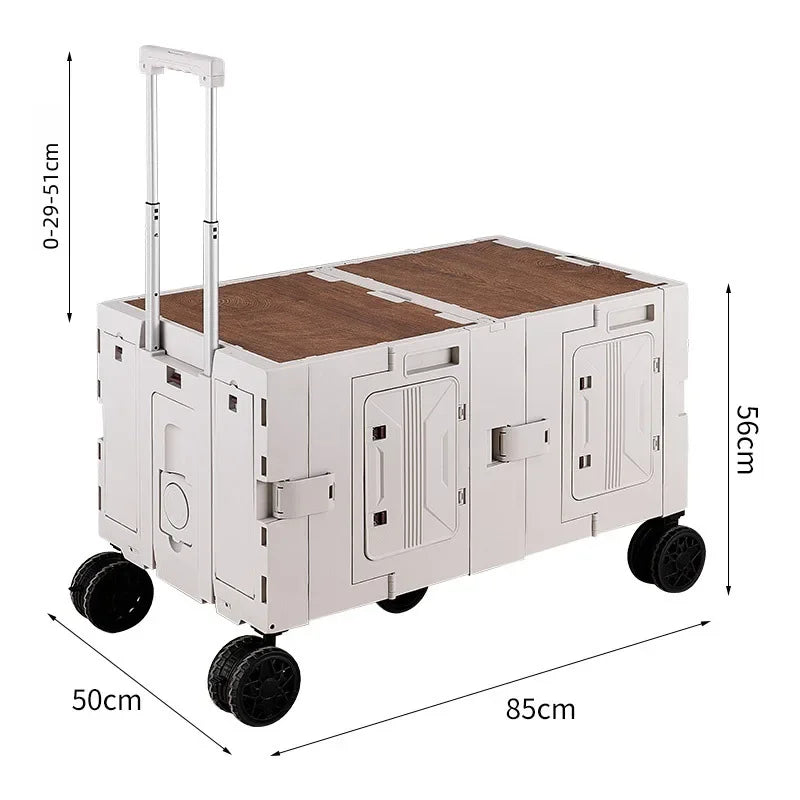 Outdoor camper trolley case picnic tools car foldable movable dining table multi-functional camp car