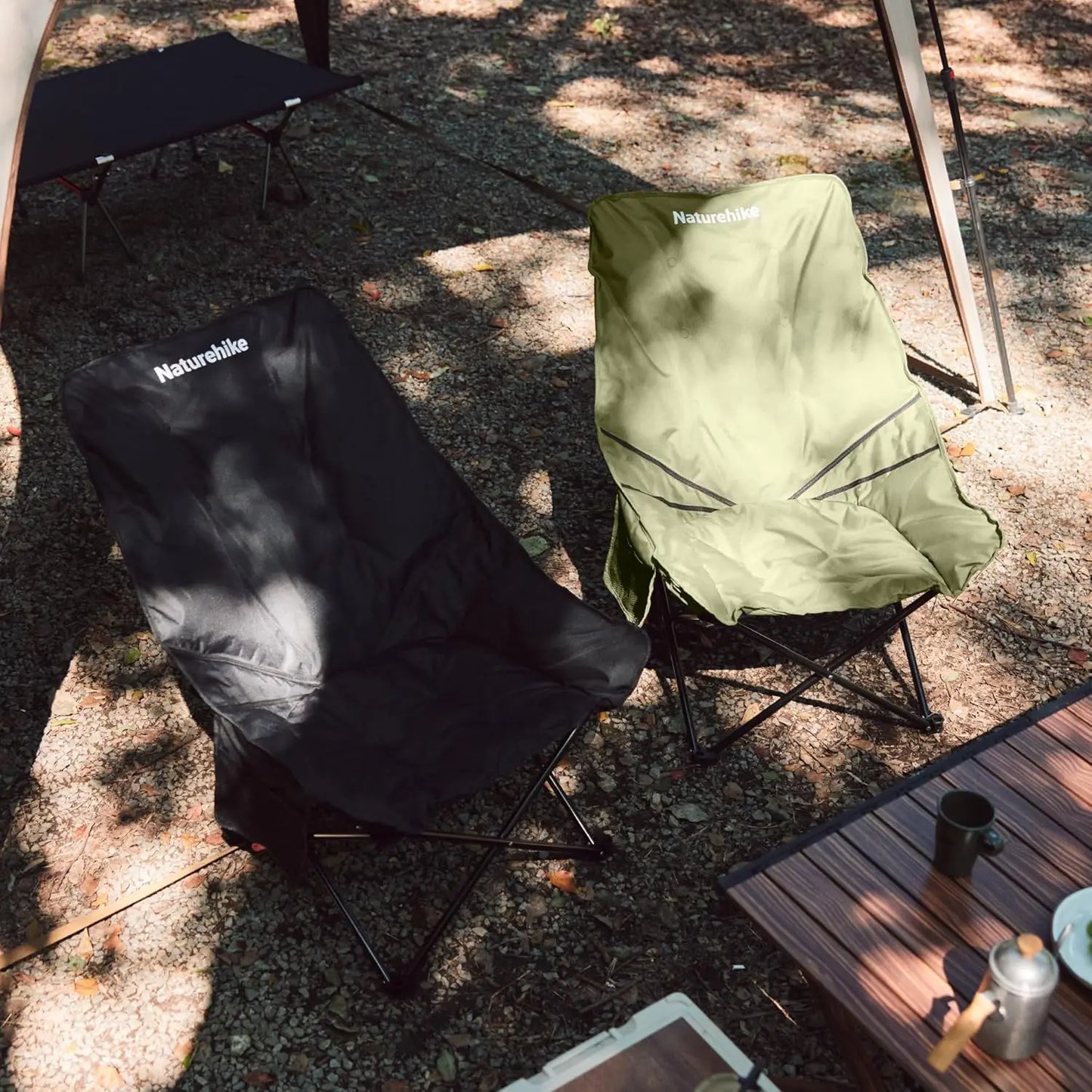Oversized Adjustable Folding Camping Chair with Padded Seat, Side Pocket & Carry Bag