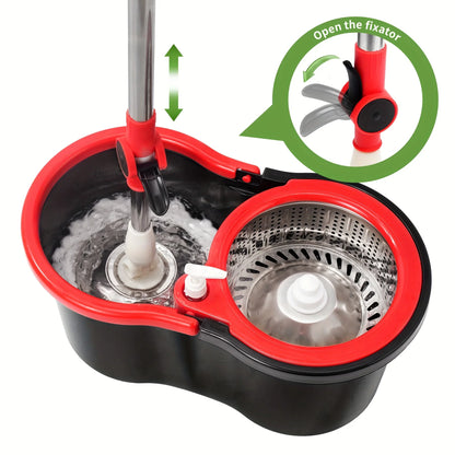 Hot Sale 360 Spin Mop and Bucket Set, Easy Wring Self Cleaning Floor Mop with 3 Replaceable Microfiber Heads & Adjustable Handle