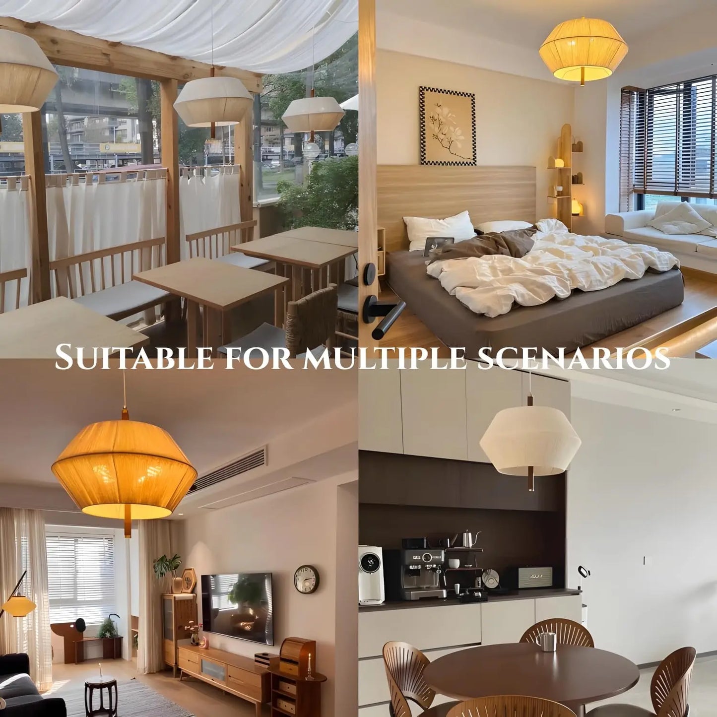 Wabi Sabi Woven Cotton Thread LED Pendant Light Minimalist Hand-Woven Chandeliers Restaurant Living Room Bar Hotel Hanging Lamp