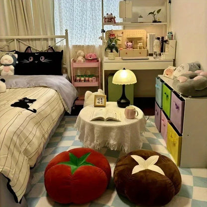 ins creative mushroom tomato living room sofa cushion room floor decoration ornament bed bay window throw pillow chair
