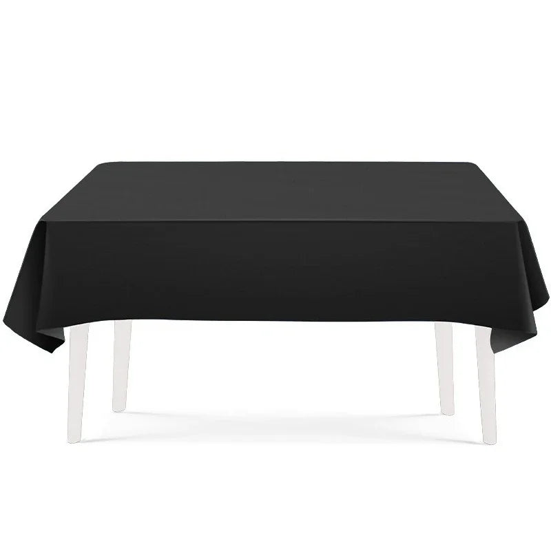 Disposable Tableware Solid Black Theme Birthday Party Paper Napkins Cups Plates Tablecloths Knife Fork Spoon Party Decorations