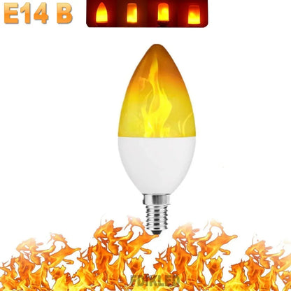 E14 LED Flame Light Bulbs 4 Modes Party LED Flame Effect Light Simulation Fire Lights Bulb Garden Decor Flickering Lamp