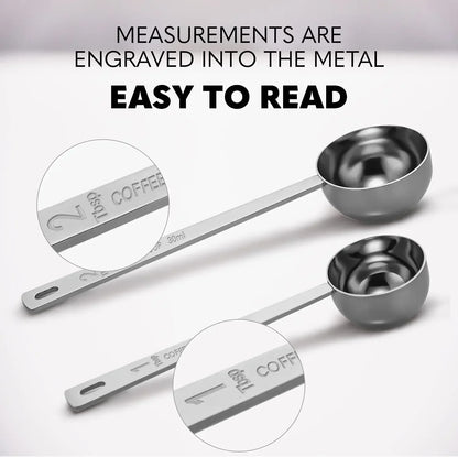 15/30ml Stainless Steel Measuring Spoon Powder Pressing Spoon Coffee Spoon with Scale Household Seasoning Spoon Measuring Spoon