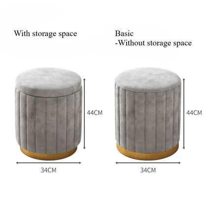 Fashion Storage Stool, Shoe Changing Stool, Makeup Stool, Bedroom Dressing Table Round Stool, New Round Stool with Storage Space