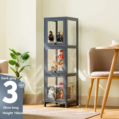 Handmade display cabinet, imitation glass transparent dustproof display cabinet, Lego toy acrylic storage box, bookshelf shelf