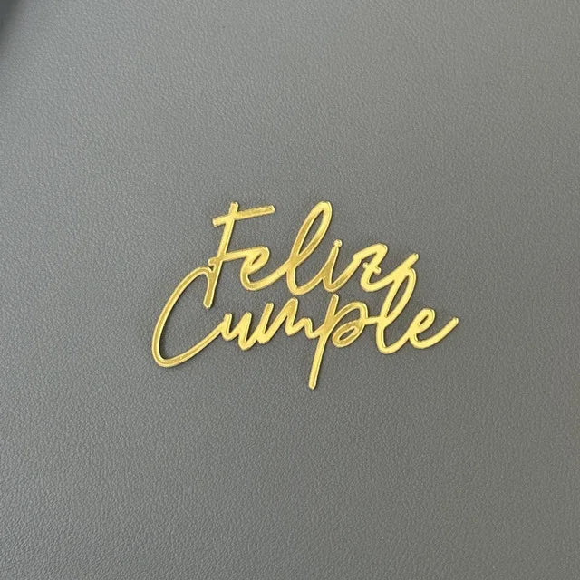 ins Spanish Happy Birthday Cake Topper Golden Crown Acrylic Birthday Party Cake Toppers For Baby Shower Cake Dessert Decorations
