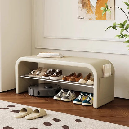Light luxury shoe changing stool for home use, shoe wearing stool, shoe cabinet, integrated bed end stool