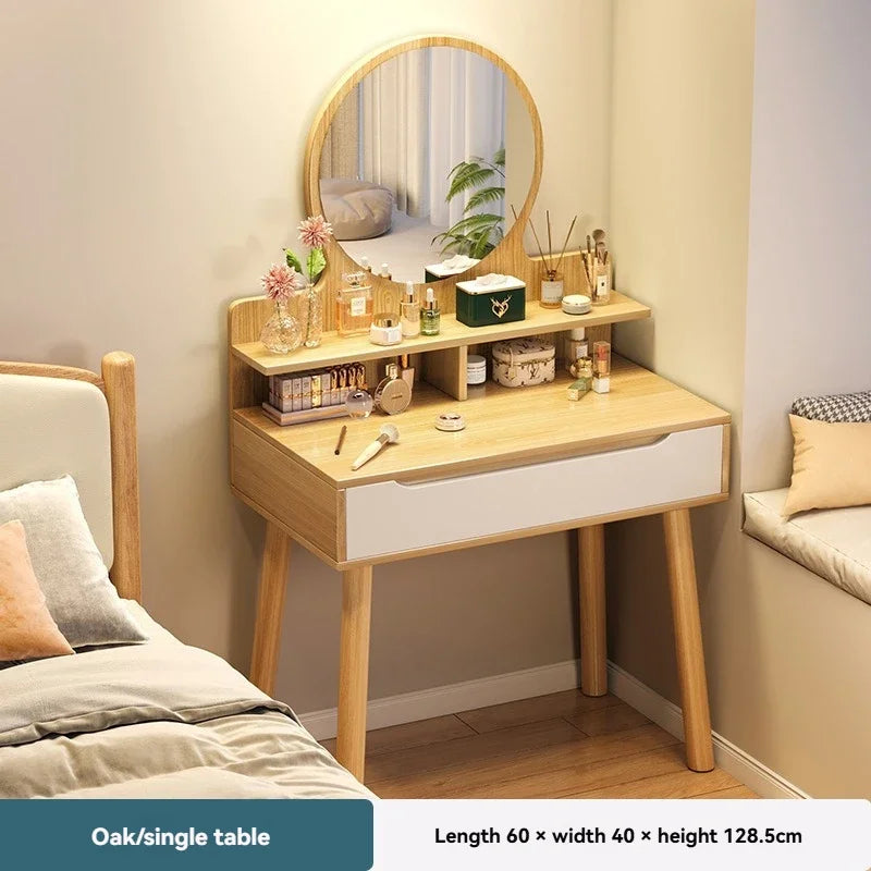New Chinese style light luxury dressing table, bedroom dressing table, simple small-sized makeup storage desk, integrated dressi