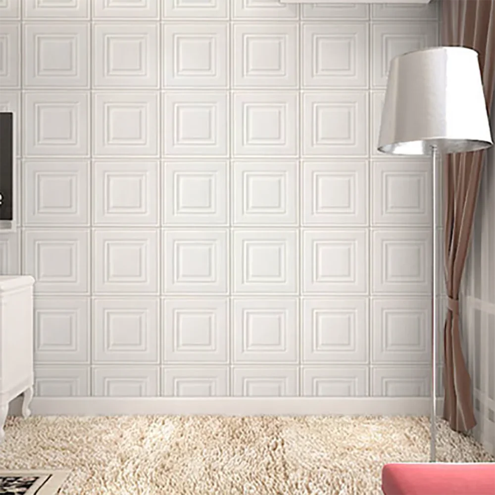 70cm*70cm 3D Room Decor Warm Decoration Self-adhesive Wall Stickers Foam Waterproof Anti-collision Wallpaper Ceiling Background