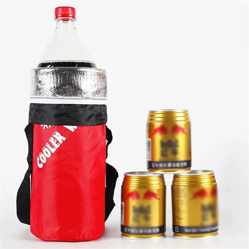 Portable Cooler Bag with Carry Straps Oxford Cloth Insulation Sleeve Aluminum Film Travel Camping Keep Warm/cold Drink Carrier
