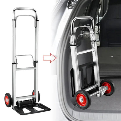 Folding Moving Cart with Wheels, Portable Lightweight Hand Truck Dolly for Warehouse, Transport & Home