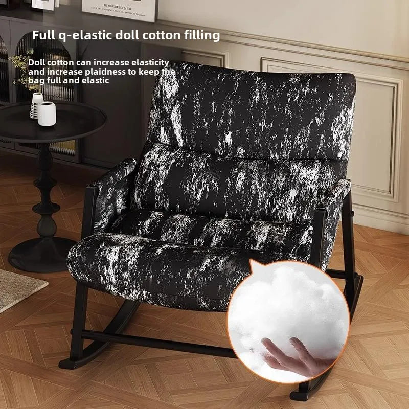 Ink Rocking Chair Adult Reclining Chair Adult Sleeping Home Living Room Lazy Sofa Balcony Leisure Single Rocking Chair