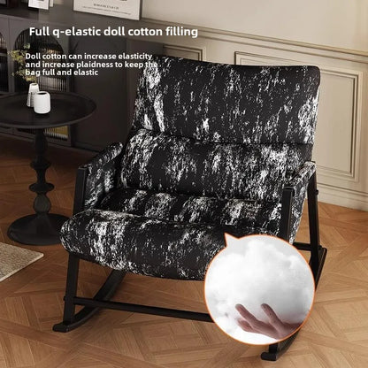 Ink Rocking Chair Adult Reclining Chair Adult Sleeping Home Living Room Lazy Sofa Balcony Leisure Single Rocking Chair