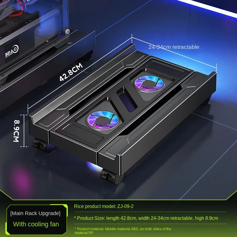 BEISHI Adjustable Computer CPU Holder with RGB Cooling Fan Heat Dissipation Heat Dissipation Mobile PC Tower Stand for Gamers
