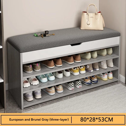 Entrance panel entrance, entrance hall, shoe wearing stool, entrance for sitting, long stool, shoe cabinet, shoe rack integrated