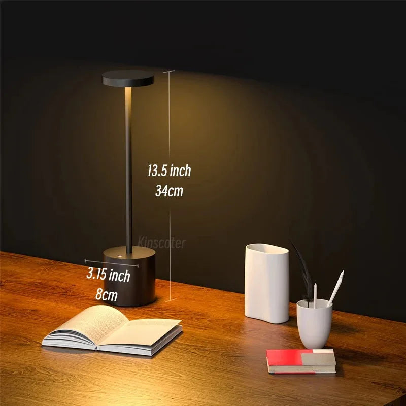 Table Lamp LED Touch Sensor Desktop Night Light Rechargeable Wireless Reading Lamp 3Colors Adjustable Creative Ambient Light