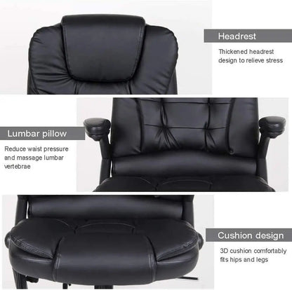 Office Chairs with Footrest 360° Swivel 2-point Massage Computer Chair Adjustable High Back