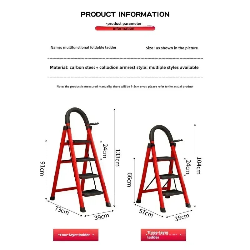 Ladder, zigzag ladder, folding ladder, three four five six step ladder, thickened carbon steel engineering ladder