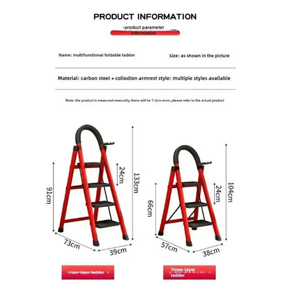 Ladder, zigzag ladder, folding ladder, three four five six step ladder, thickened carbon steel engineering ladder