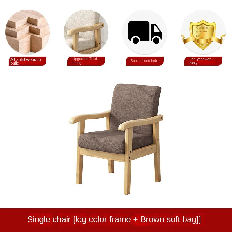 Solid wood chair single sofa chair computer desk chair home comfortable backrest armchair sitting mahjong elderly chair