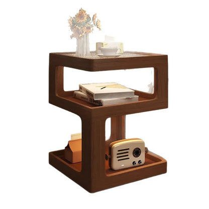 Solid wood bedside table, bedroom bedside storage, household sofa edge