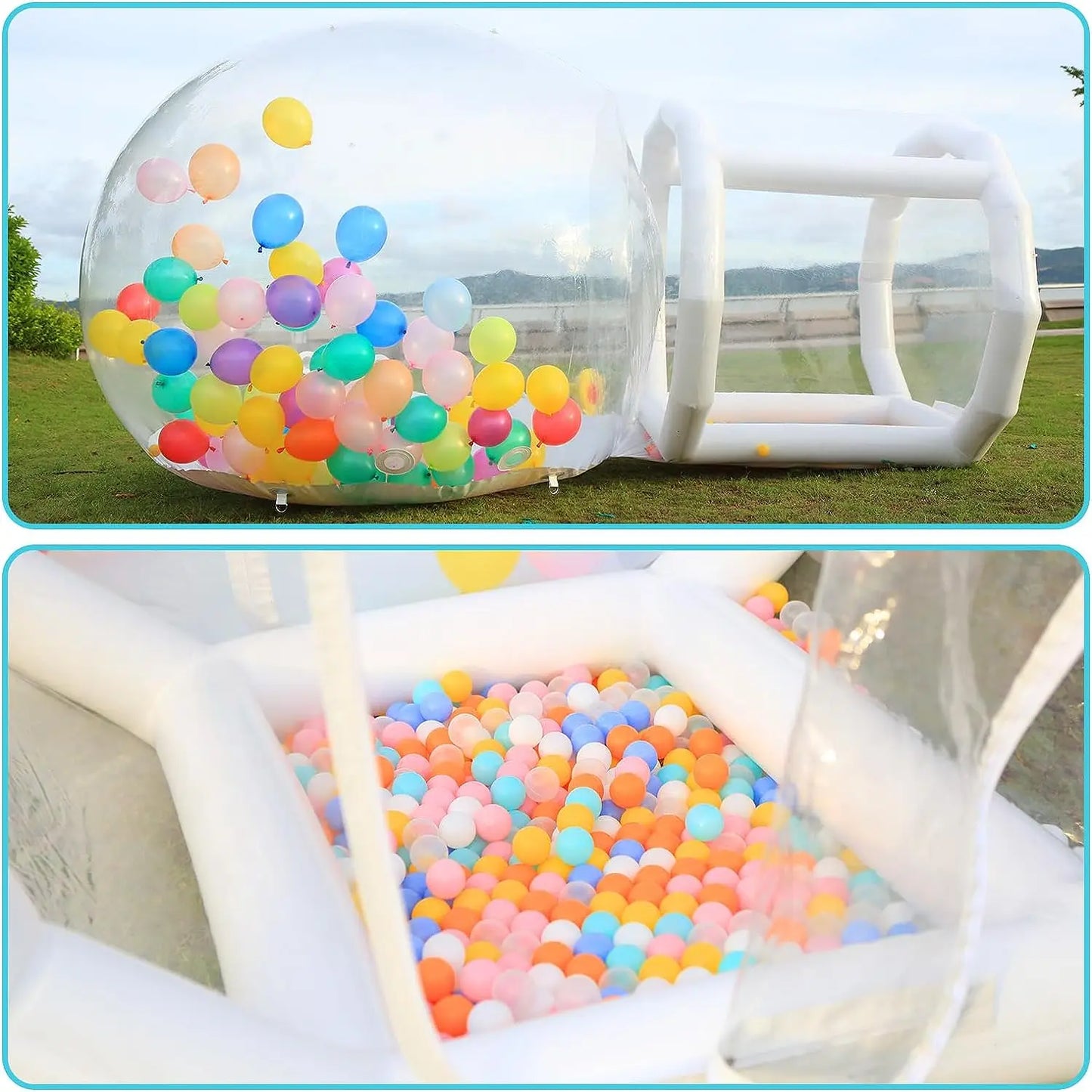 (13ft is 10ft bubble;13ft out of stock) Transparent Inflatable Camping Tent Inflatable Bubble Dome House for Balloon Event