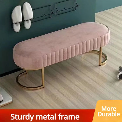 Nordic Fabric Ottomans Long Sofa Bench Luxury Home Creative Doorway Corridor Shoe Changing Stool Fitting Room Chair