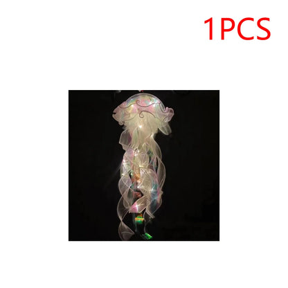 5PCS Jellyfish Bedroom Night Light Lamp Button Battery Hanging Atmosphere Decoration Lamp with Ribbon&Bead for Girl Bedroom 2024