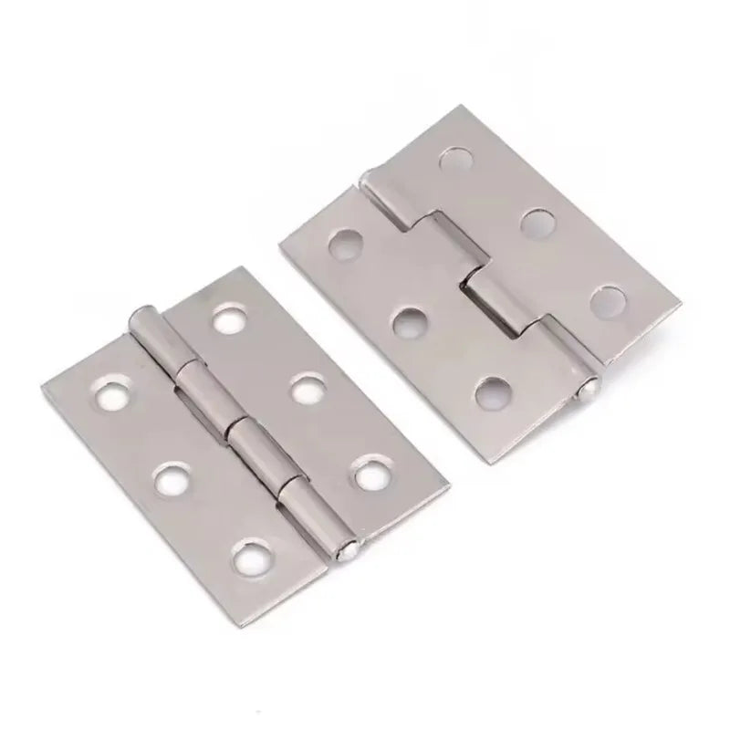 10pcs Stainless Steel Door Hinges Cabinet Doors Windows Wooden Box Flat Hinge Home Furniture Hardware Accessories Escritorio