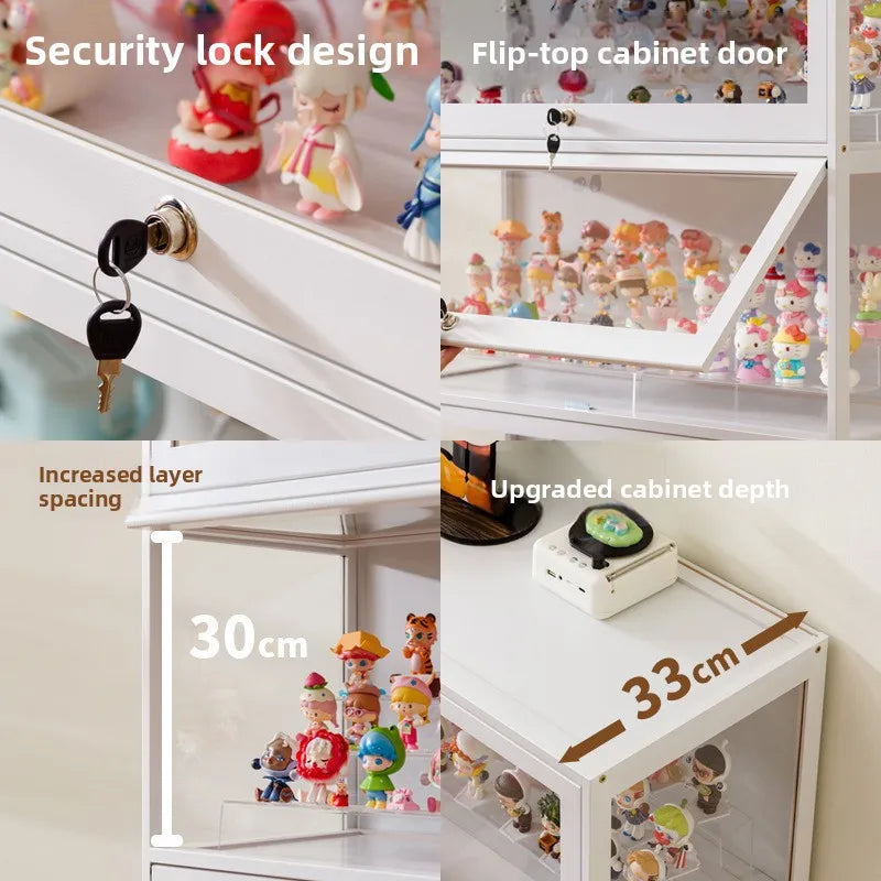 Figure cabinet with lock transparent Lego display cabinet household blind box ornament two-dimensional pain cabinet