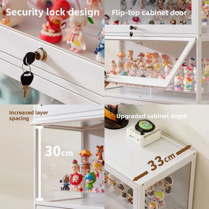 Figure cabinet with lock transparent Lego display cabinet household blind box ornament two-dimensional pain cabinet