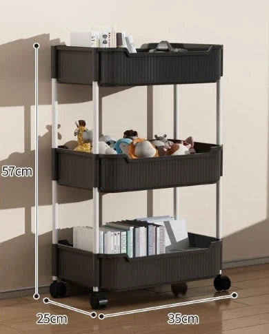 Mobile Storage Rack Trolley Kitchen Bathroom Bedroom Multi Storey Snacks Storage Rack with Wheels Organizer Home Accessories