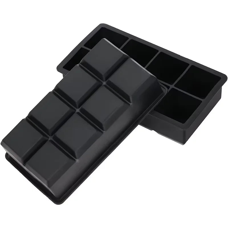 Large Ice Cube Tray Silicone Ice Cubes Mold Easy Release Whiskey Ice Tray With Lid Stackable Square Ice Mold For Cocktails Juice